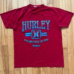 Hurley Established 1999 Red T Shirt Boys Youth Medium MCMXCIX Logo Tee
